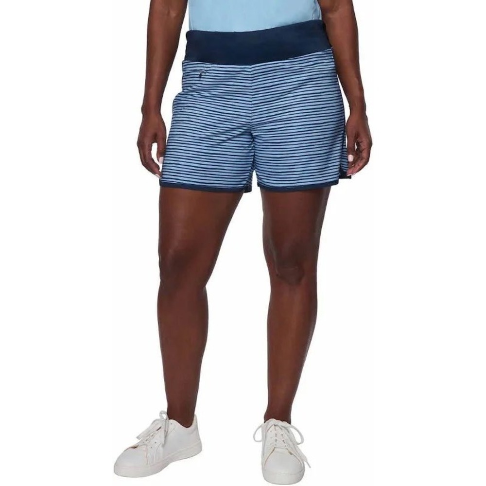 Hang Ten Swim Short Womens Medium UV Protect UPF 50+ Striped Pull On Board Short
